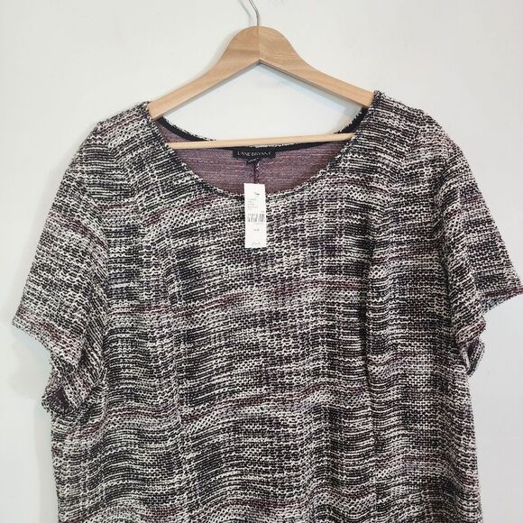 NWT Lane Bryant Plus Size Cotton Blend Fit & Flare Black & WineTweed SZ 28 - Picture 4 of 10